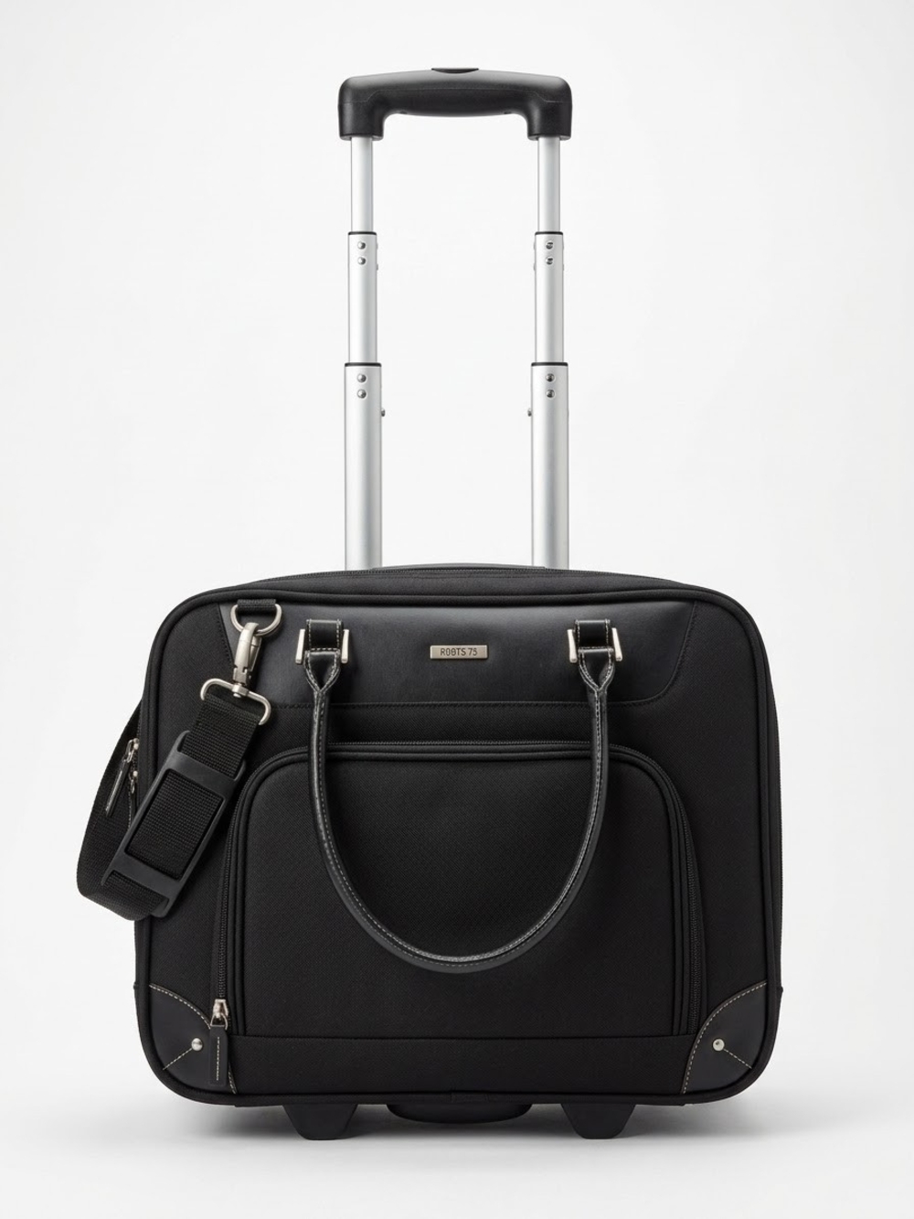 ROOTS 73 Black Rolling Laptop Briefcase & Mobile Business Bag